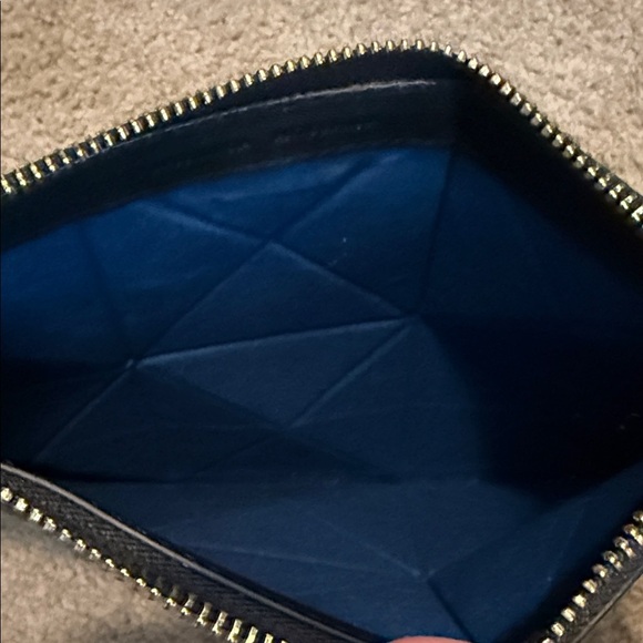 Black Geometric Leather Wristlet Clutch - Picture 8 of 10